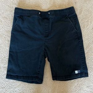 LIRA Boys Black Fabric Washed Shorts